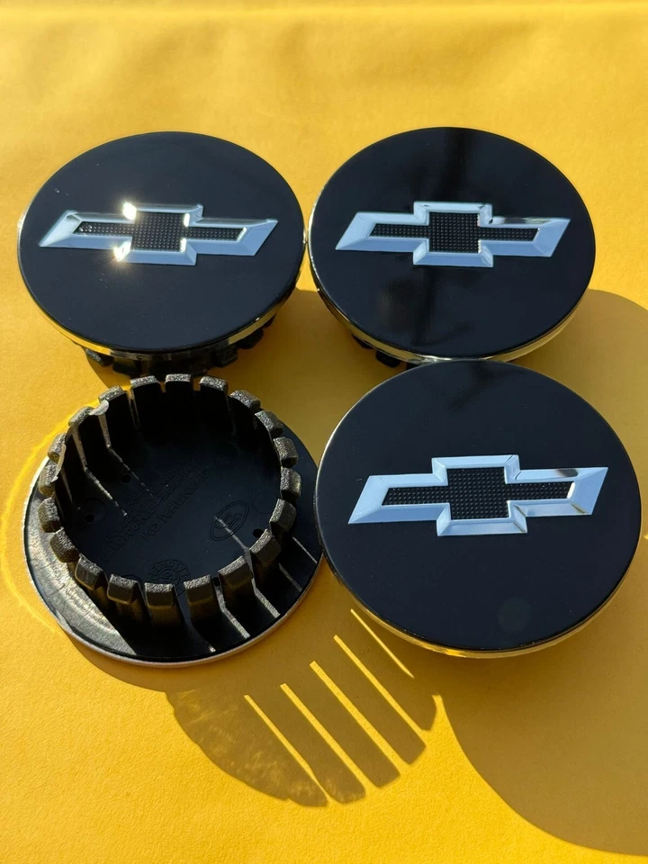 4X CHEVROLET 58mm Black Center Caps, CAMARO, COBALT, CAPTIVA, CRUZE, VOLT - Image 4 of 4