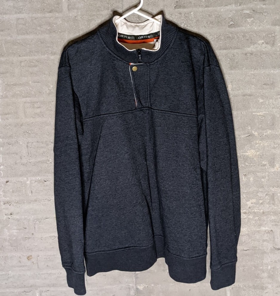 Orvis Men's Signature Fleece Pullover Sweater 1/4 Zip… Gem