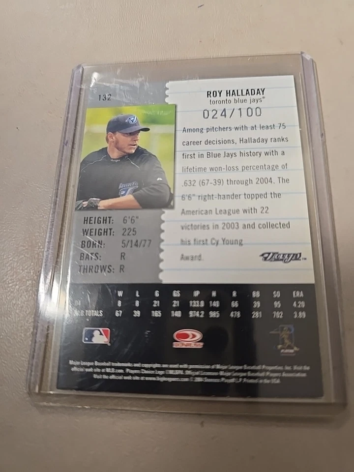 2005 ROY HALLADAY LEAF CENTURY SILVER POST MARKS CARD. TORONTO. 024/100. - Image 2 of 2
