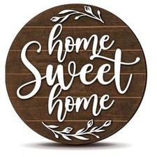 Home Sweet Home Sign Wall Decor - Wood Farmhouse Wall Home Sweet Home Circle 