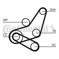 Conti Original 6PK1059 Elast T2 Keilrippenriemen-Satz Rippenriemensatz 6 X 1059