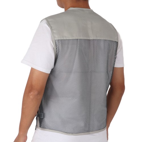 (L French Grey)Military Vest Multi Pocket Mesh Fishing MN - Picture 14 of 22