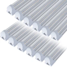 12 Pack 4FT T8 Integrated Tube Light LED Shop Light 40W High Output Clear 6000K