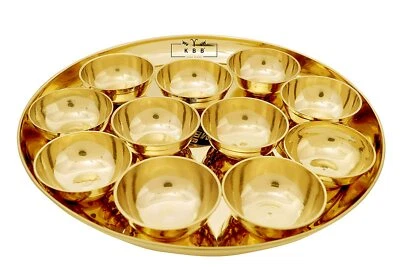 Brass Deepak THALI Diya THALI Pooja THALI Schale & Platte 11-teilig - Bild 1 von 3