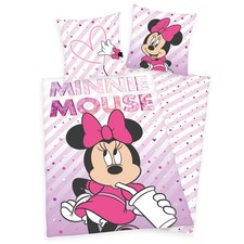 Disney Minnie Mouse Wende-Bettwäsche-Set 135x200 80x80 Baumwolle Kinder-Bettzeug