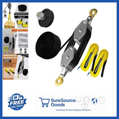 Block and Tackle Pulley System 4400LB Capacity for Truck SUV Trailer