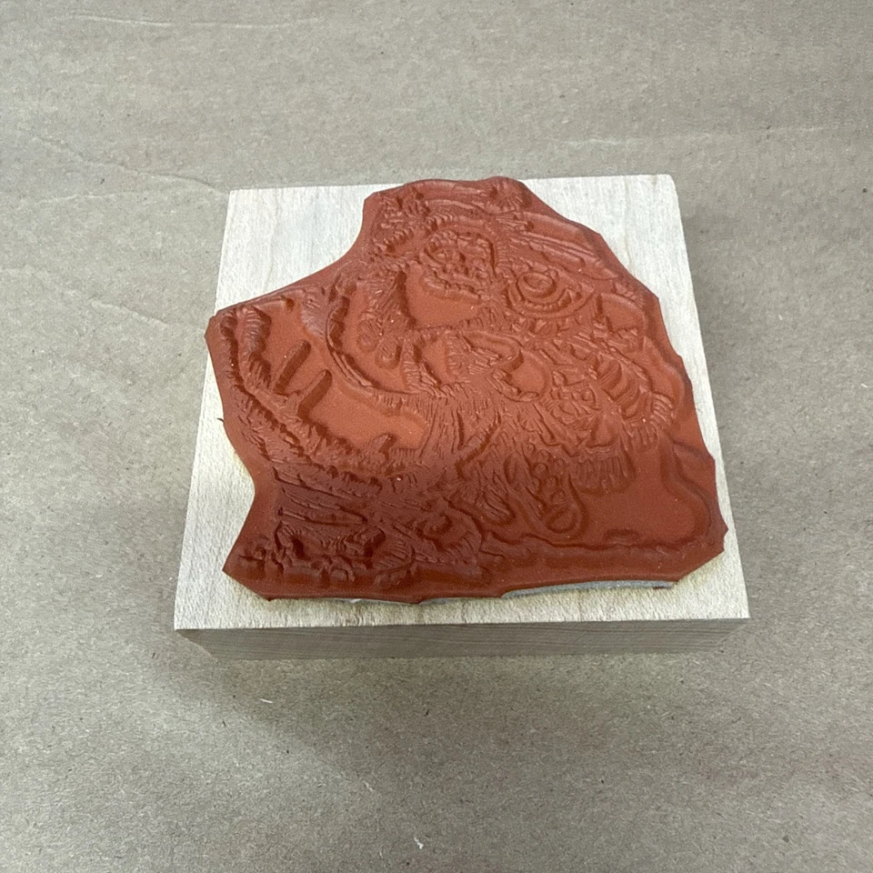 Черный резиновый штамп пенни. Редкая марка. Марка Санта и снеговик. Рождественская марка - Изображение 2 из 4