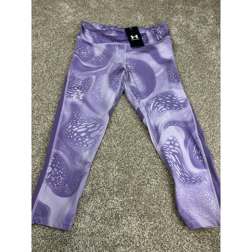 Under Armour Women's Size Medium Compression Heatgear Leggings Purple Pocket NEW