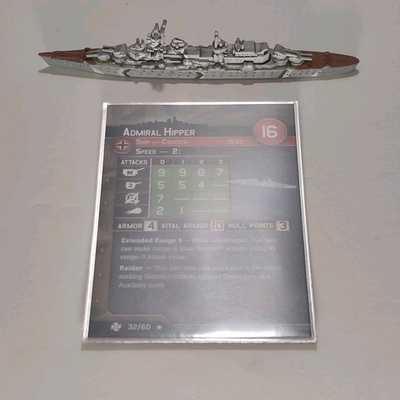 #ad #ad Axis Allies War at Sea TASK FORCE Admiral Hipper 32 60 w Stat Card $29.95