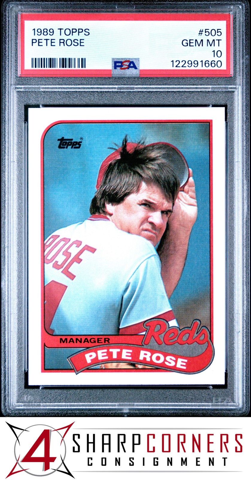 1989 TOPPS #505 PETE ROSE REDS PSA 10