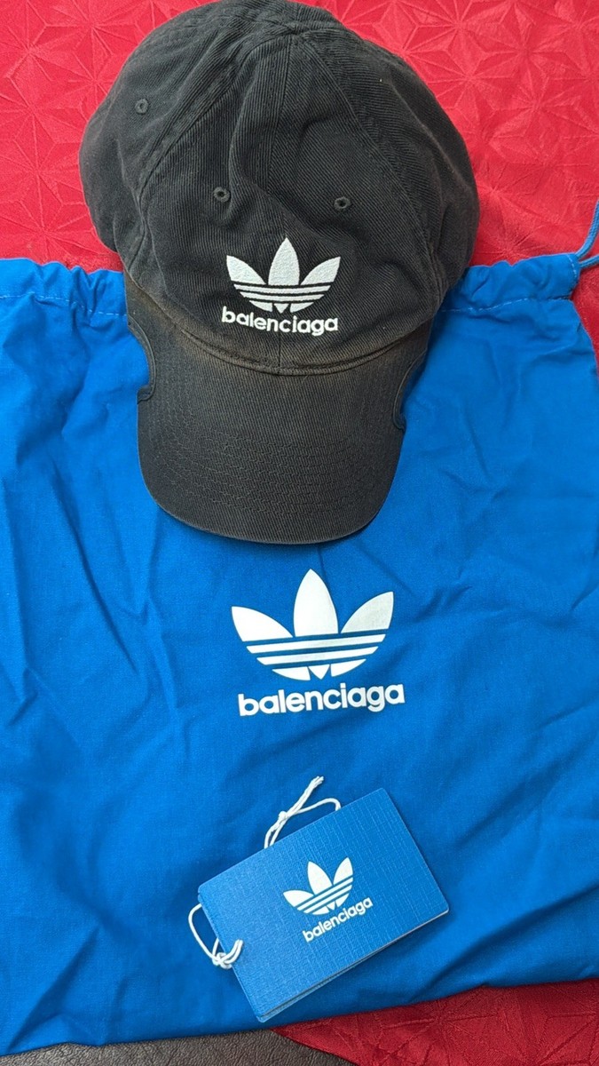 BALENCIAGA × adidas キャップ Balenciaga Adidas Trefoil Logo Hat - Size Small - Black | eBay