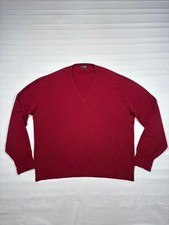 VTG Brooks Brothers Cashmere Sweater Mens 46 Red V-Neck Made in Scotland XL XXL