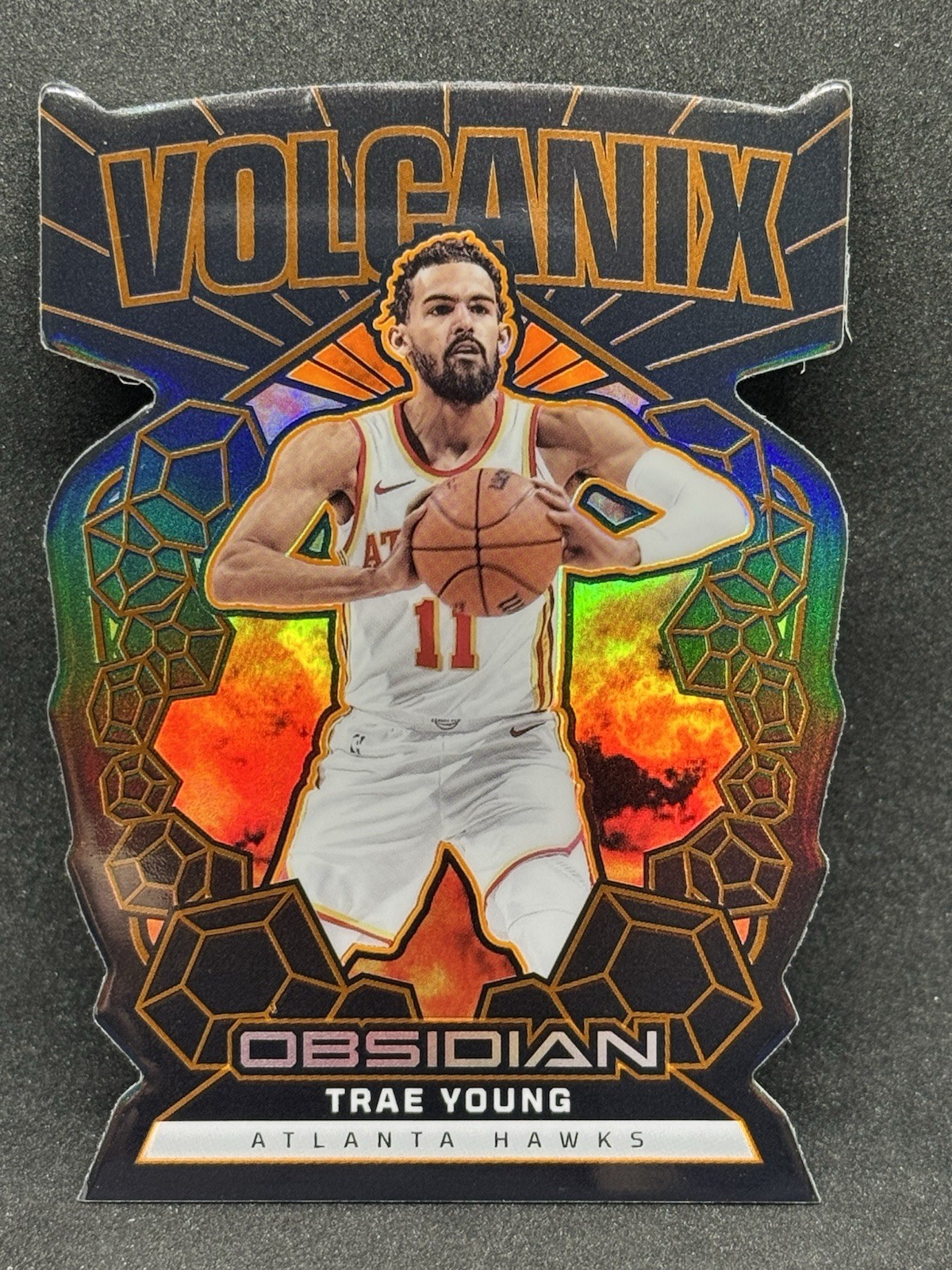 Trae Young 2024-25 Panini Obsidian Volcanix #12 Die-cut - Hawks