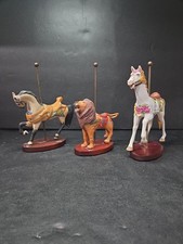 Franklin Mint Treasury of Carousel Art Figurines, 3 Repaired Pieces, Horse Lion