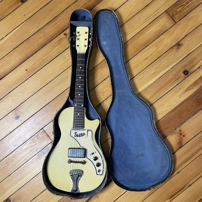 50s 60s Supro Super Model 1507 Electric Guitar Original White Playable w Case
