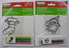 Creatology Stocking & Penguin Color & Bake Sun Catcher Kit Christmas Window Deco