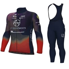 men's team Cycling Long Sleeve Jersey Bib Pants sets Cycling Bib Pants Jackets