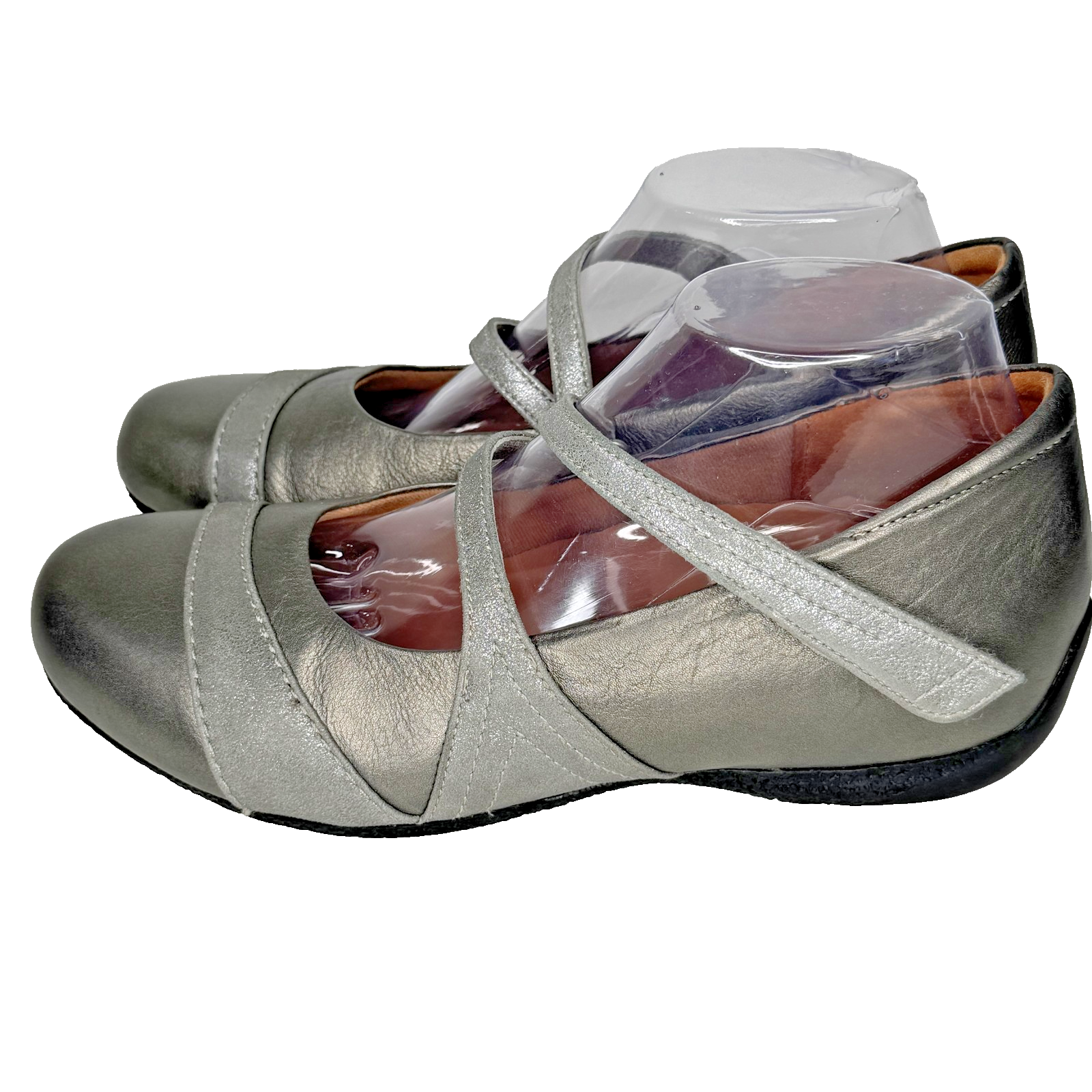 SAOLA Scarpe Ziera donna misura 7 5 argento metallizzato Mary Jane ballerine suola estrema comfort