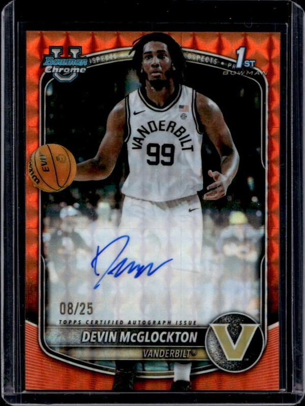2025-26 Bowman Devin McGlockton Chrome Auto Orange Geometric Refractor 1st #/25
