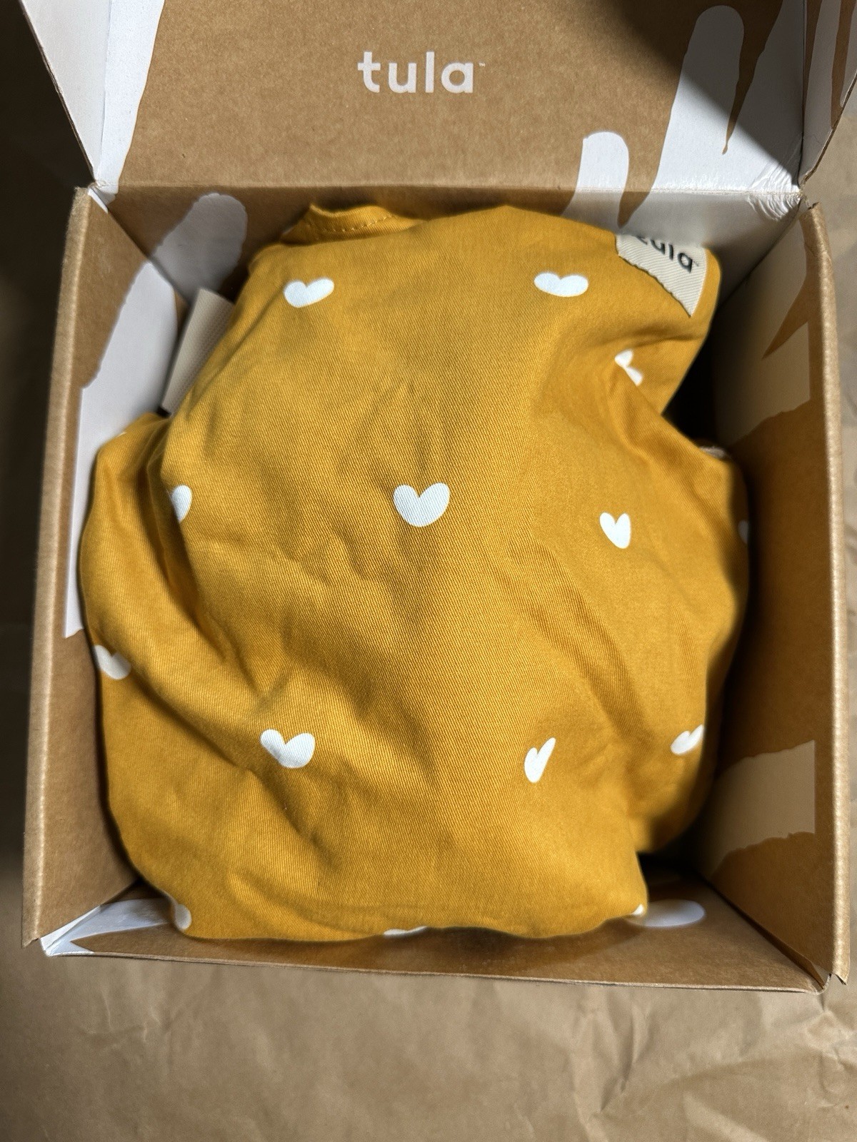 Baby Tula Cotton Free-to-Grow Baby Carrier  7lbs to 45lbs Yellow/Hearts