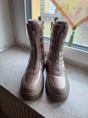 Beige/goldene Gefütterte Winterstiefel Größe 37