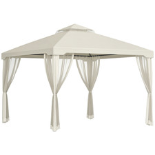Outsunny 3 x 3 m Metal Gazebo Garden Outdoor 2-Tier Roof Marquee Party White