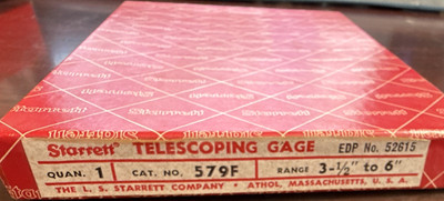 Starrett No. 579F Telescoping Gage Precision Measuring Tool Range 3-1/2'' to 6''