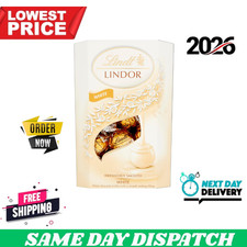 Lindt Lindor White Chocolate Truffles – 200g Box (Approx. 16 Balls) – Smooth
