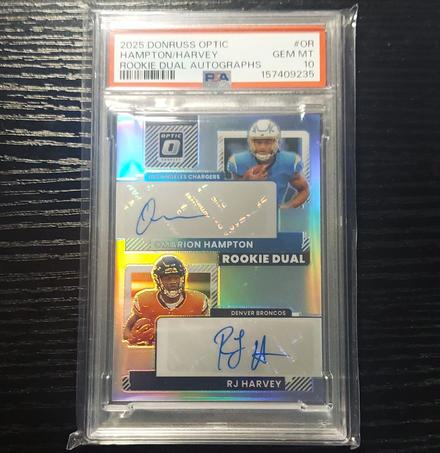 Panini 2025 Hampton/Harvey Rookie Dual Auto RDA-OR Prizm /35 PSA 10 POP 1