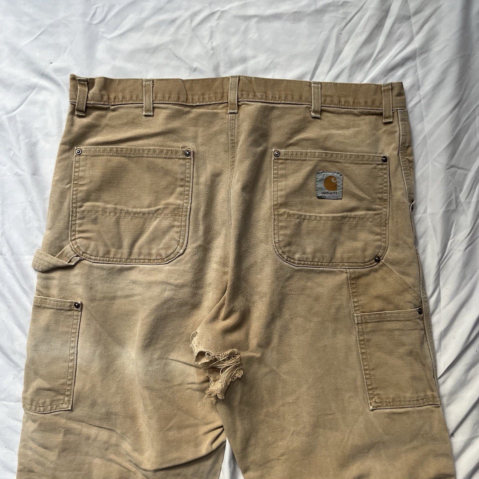 CARAHARTT B01 USA Made Men’ 38x30 Brown Duck Canvas Double Knee Carpenter Pants  thumbnail 10