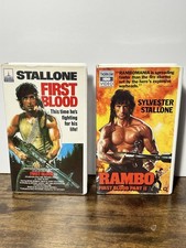 RAMBO First Blood 1 2 Thorn EMI Video VHS 1982 1985 Hard Clamshell Case