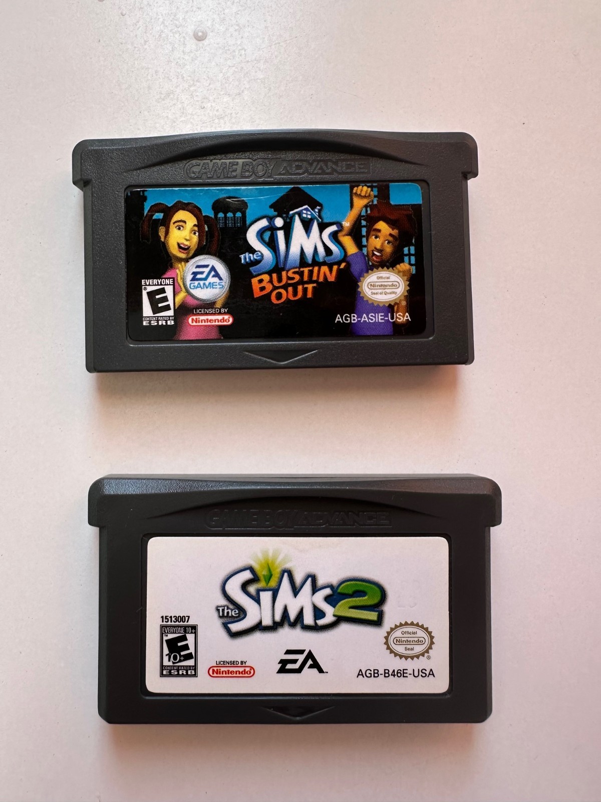 Sims 2 And Sims: Bustin Out for Nintendo Gameboy Advance (Authentic And Tested)