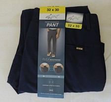 Greg Norman Men  s Performance Flex Waistband Snap Button Pants Size 32X30 Blue