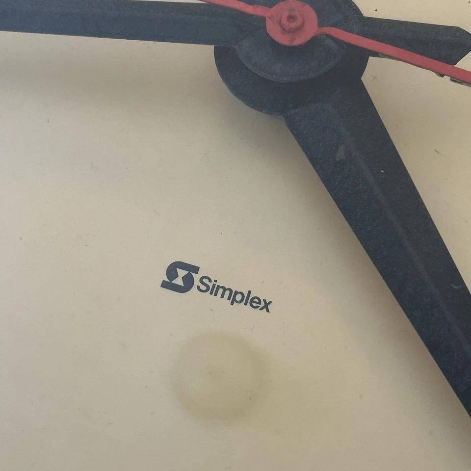 Vintage Simplex Industrial School Wall Clock Convex Glass Battery Working 13.5” - Image 2 of 4