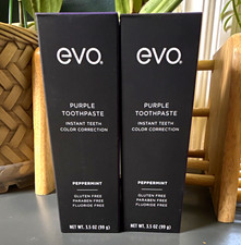 2 Evo Purple Toothpaste Peppermint Instant Color Correction 3.5 oz Exp 01/2028