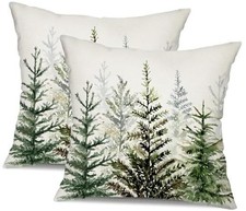 Christmas Pillow Covers 20x20 Set of 2,Winter 20" x 20" Pack of 2 Green