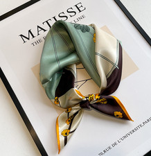 100 Silk Mulberry Shawl Neckerchief Scarf flower Print 53X53cm Bandana wrap new