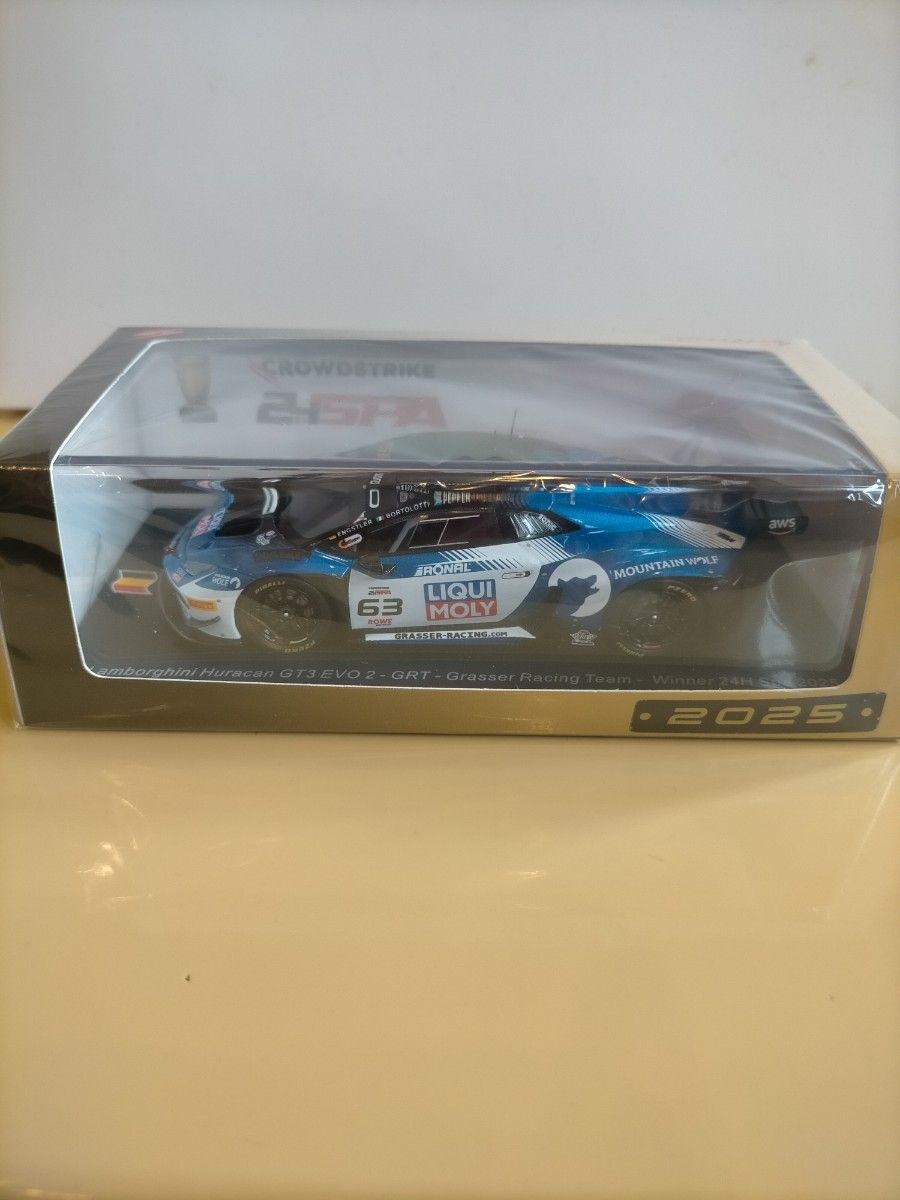 Spark 1/43 Lamborghini Huracan GT3 EVO2 No.63 Spa 24H 2025 Winner Model