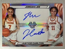 2024/25 Bowman U Best Dual Auto /25 Jordan Lee & Justice Carlton Texas NCAAW NM