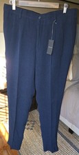 GIORGIO ARMANI Black Blue Striped Trousers EU50 US 34 Relxaed Fit Trousers