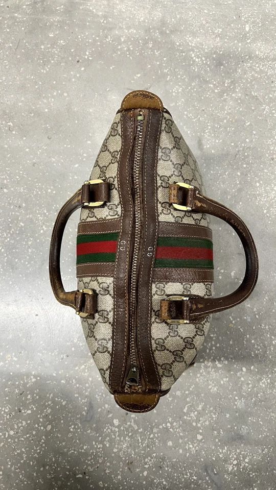 Bolso Boston Vintage Gucci Monograma Cartera Rápida Cuero Marrón Foto 2 de 4