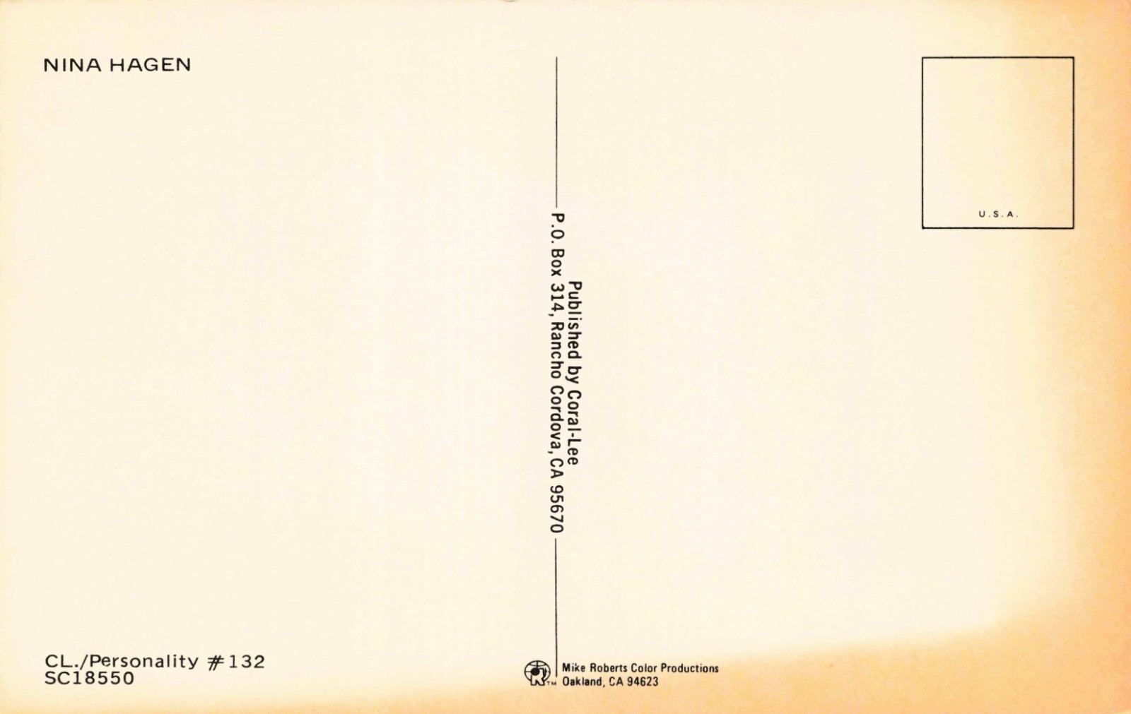 Nina Hagen German Singer Sexy Pose Pink Hair Vintage Postcard 