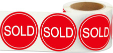 Red Small Sold Stickers Dot 1 Round Sold Point of Sale