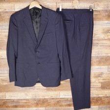 Theory Suit Mens Wool Stretch Size 40R Navy Pants size 32x30 Flat Front