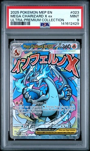 141612429 Mega Charizard X ex 2025 Pokemon MEP Ultra Premium Promo #023 PSA 9