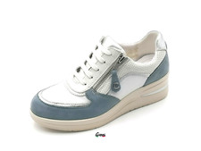 Scarpe donna Cinzia Soft IV0923259 sneakers sportive casual pelle Bianco e jeans