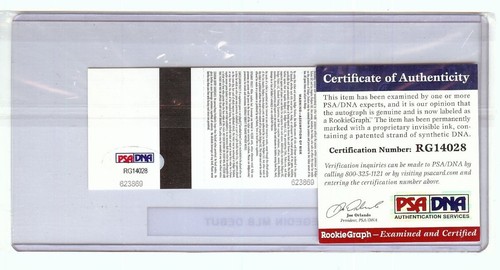 Rob Segedin Autographed Ticket Dodgers "MLB Debut Franchise Record 4 RBI" PSA - Picture 2 of 2