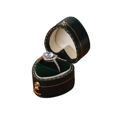 Caja de anillo de compromiso estuche de anillo vintage pequeño soporte de exhibición caja de almacenamiento de joyas - Imagen 24 de 25