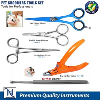 All-in-One Pet Grooming Set Nail Clippers Scissors Ear Wax - Main Image