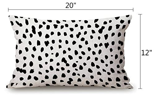 Copricuscino a pois 12" x 20" copricuscino lombare decorazione casa Jcp173 - Foto 3 di 6